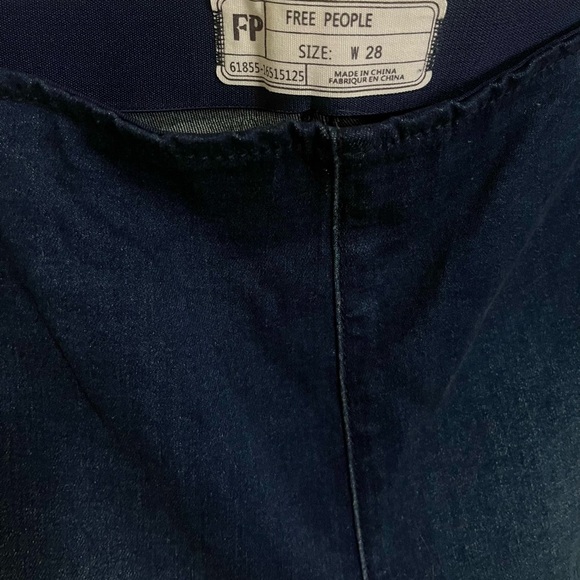 Free People Penny Boho Western Stretch Flare Bell Bottom Dark Wash Jeans Size 28 - Picture 4 of 4